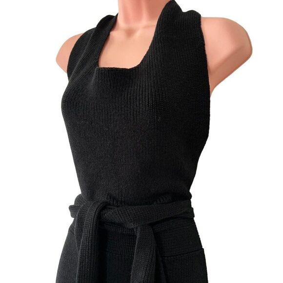 Free People Knitted Sweater Dress Adjustable Ties Black Size XS (Oversized) - Picture 5 of 11